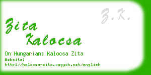 zita kalocsa business card